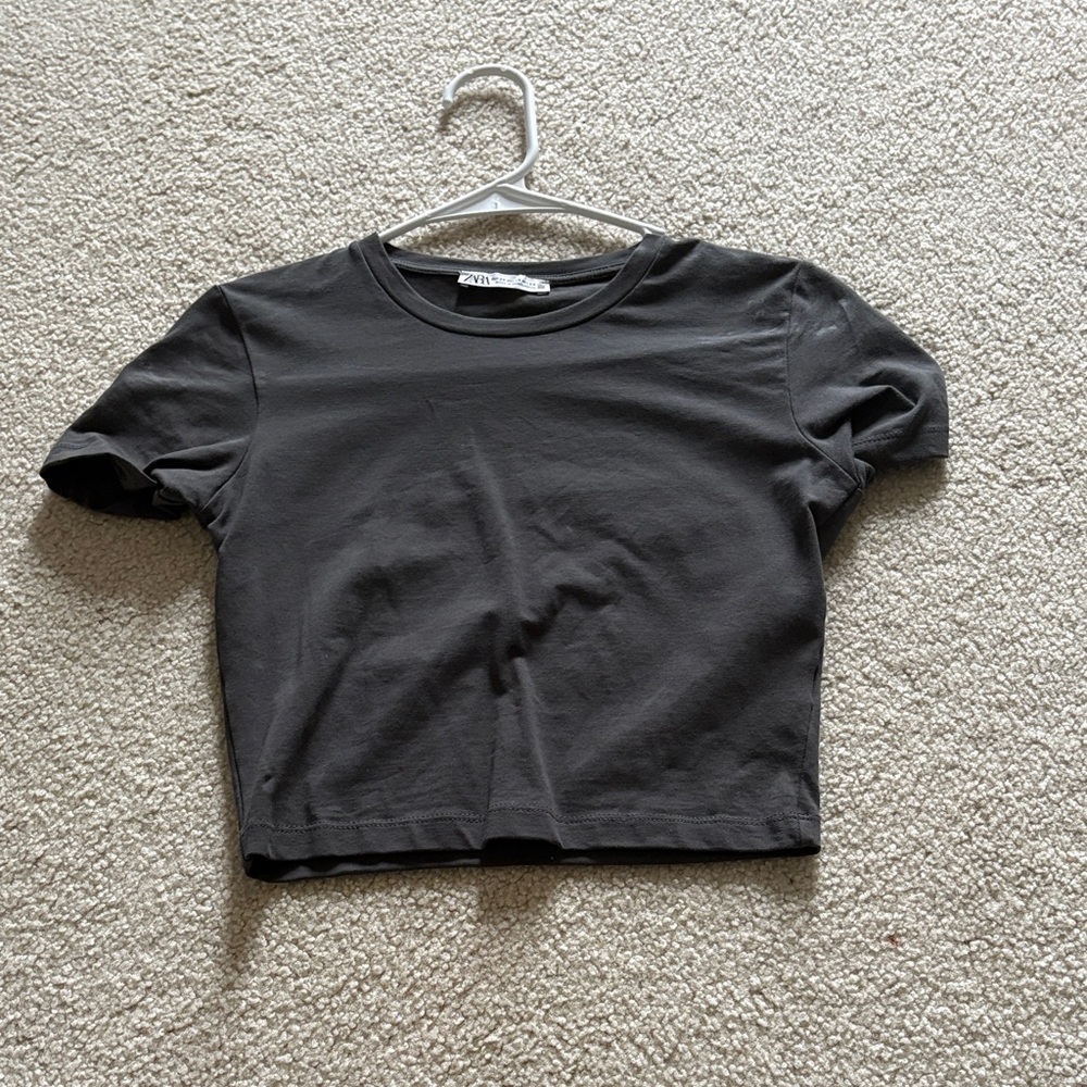 Zara Charcoal Gray T-Shirt